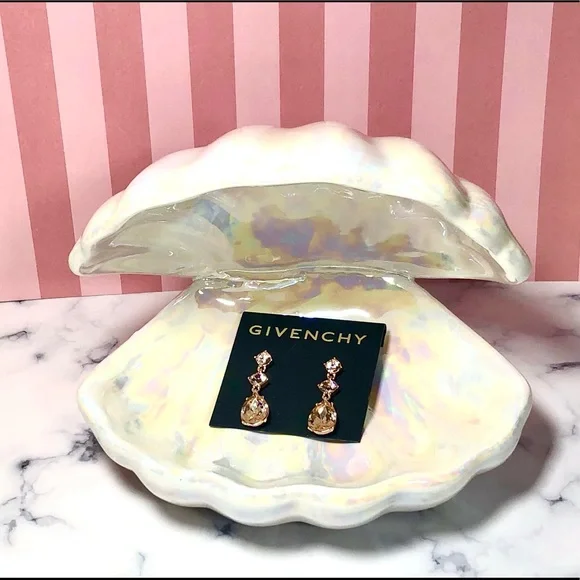 GIVENCHY Rose Gold/Champagne Drop Earrings with Post Backs - Picture 12 of 16